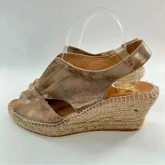 Kanna womens espadrilles size 40 bronze leather wedges costal - Picture 5 of 14